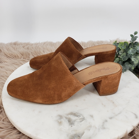 Madewell Walker Mule in Burnt Sienna Brown Suede - Picture 5 of 8